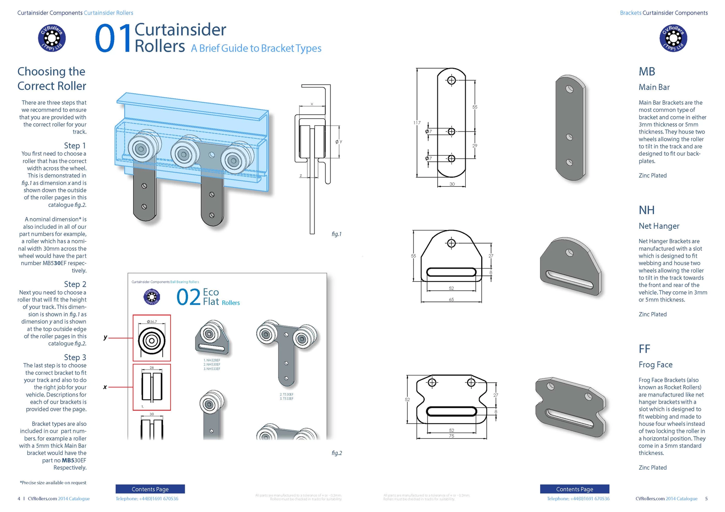 Catalogue: choosing the correct curtain roller and bracket type
