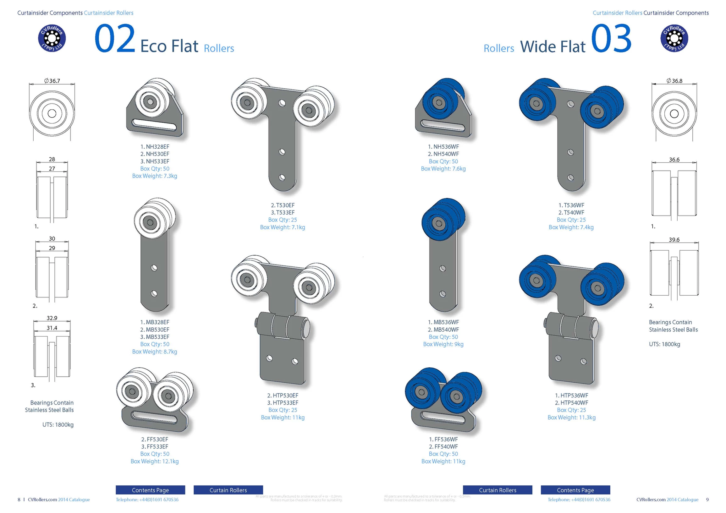 Eco flat and wide flat curtain rollers